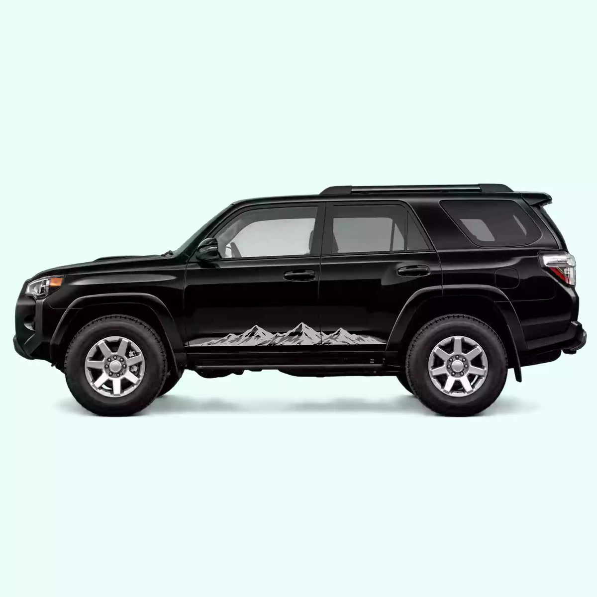 2010-2024 Toyota 4Runner Peak Mountain Rocker Stripes Vinyl Graphics Kit Gray