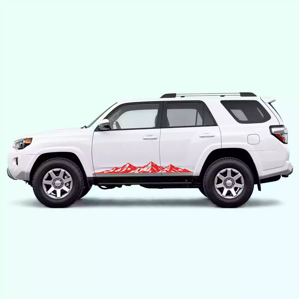 2010-2024 Toyota 4Runner Peak Mountain Rocker Stripes Vinyl Graphics Kit Red