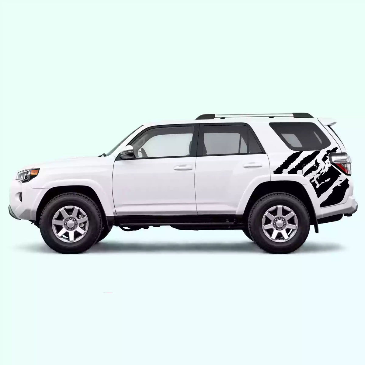 2010-2024 Toyota 4Runner Shreded Side Decals Vinyl Graphics Kit Black