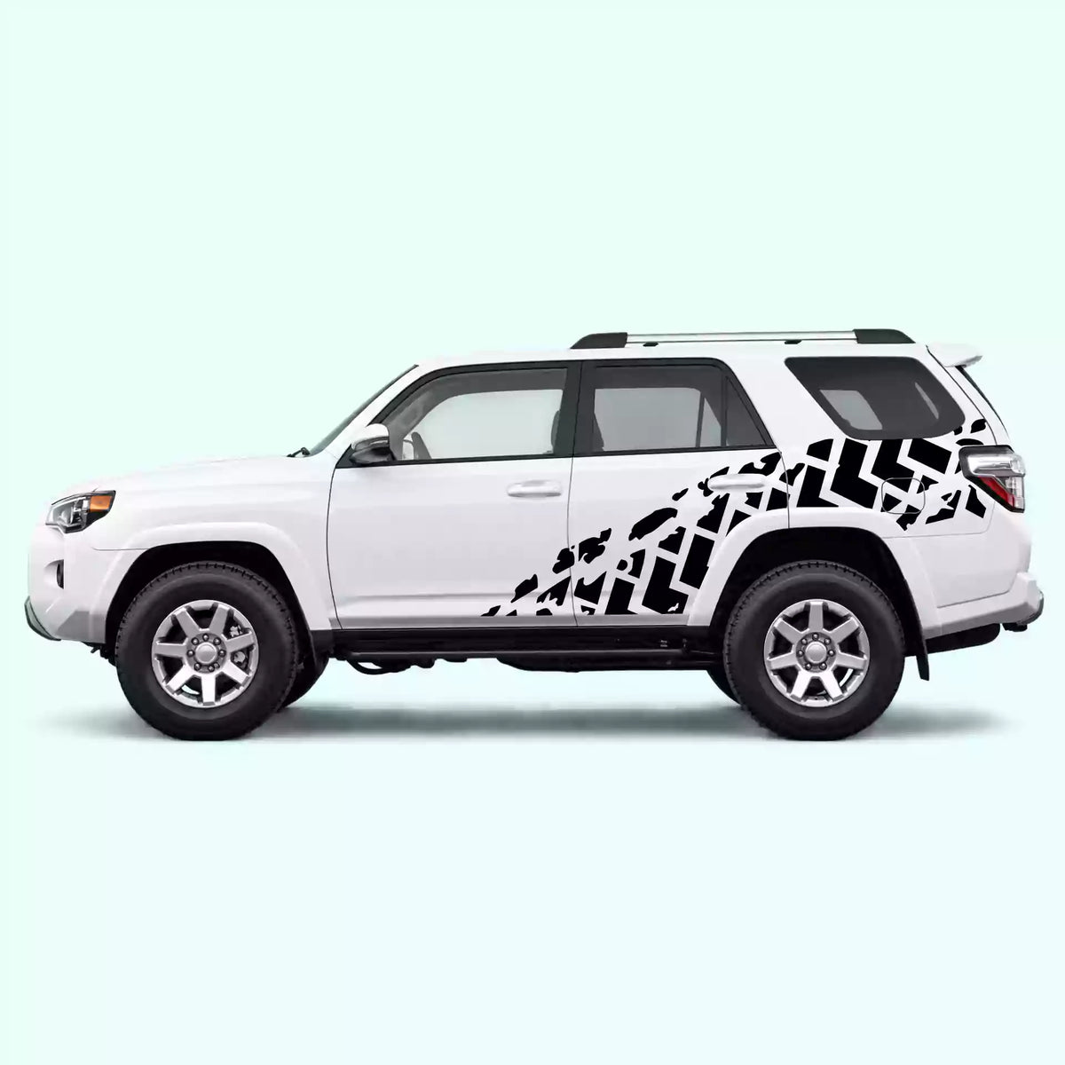 2010-2024 Toyota 4Runner Tire Tracks Side Decals Vinyl Graphics Kit Black