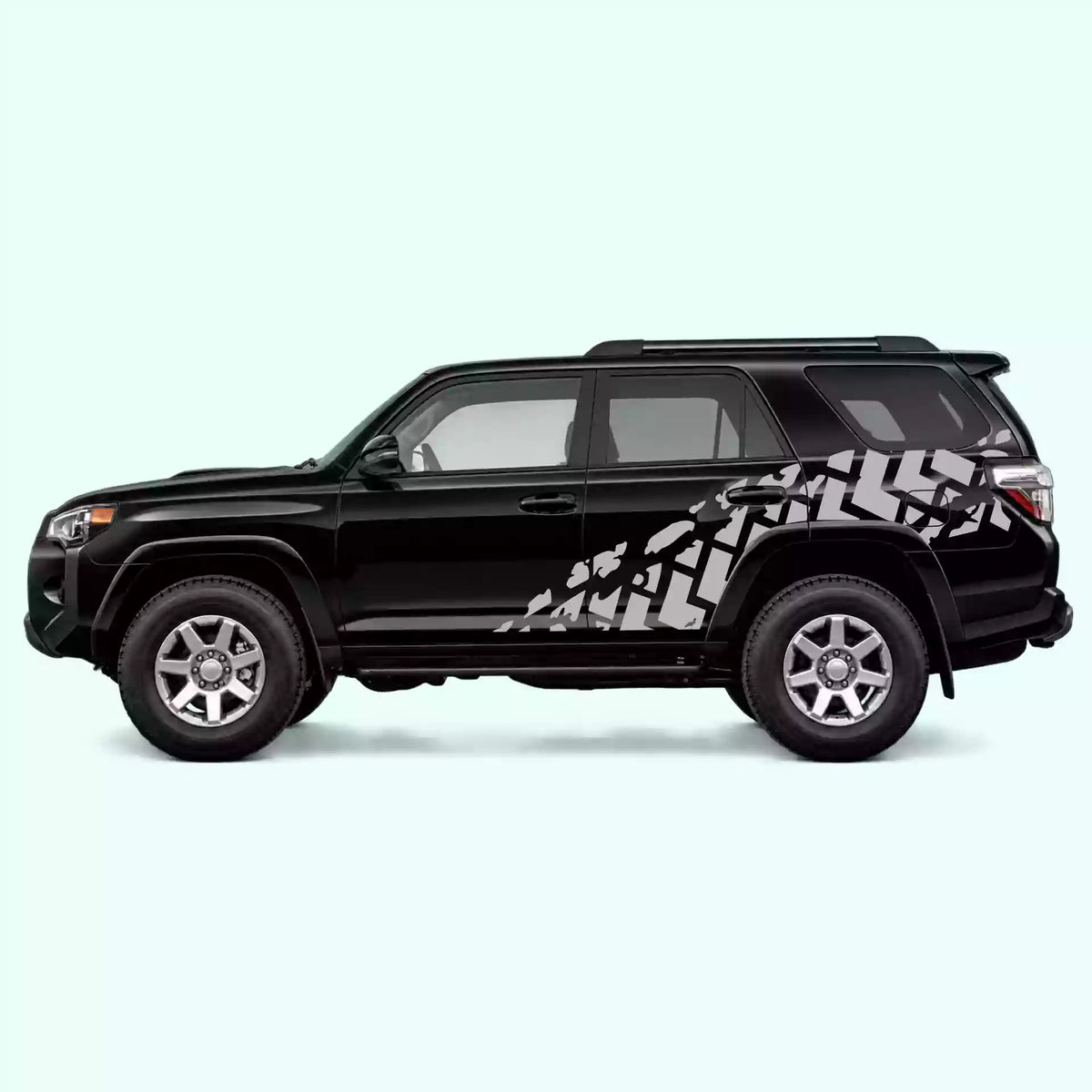 2010-2024 Toyota 4Runner Tire Tracks Side Decals Vinyl Graphics Kit Gray