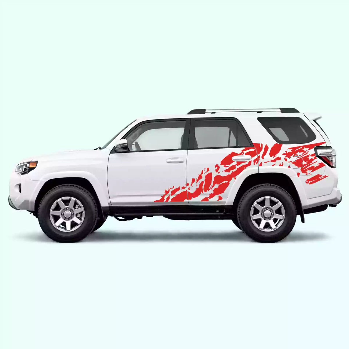 2010-2024 Toyota 4Runner US Flag Side Decals Vinyl Graphics Kit red