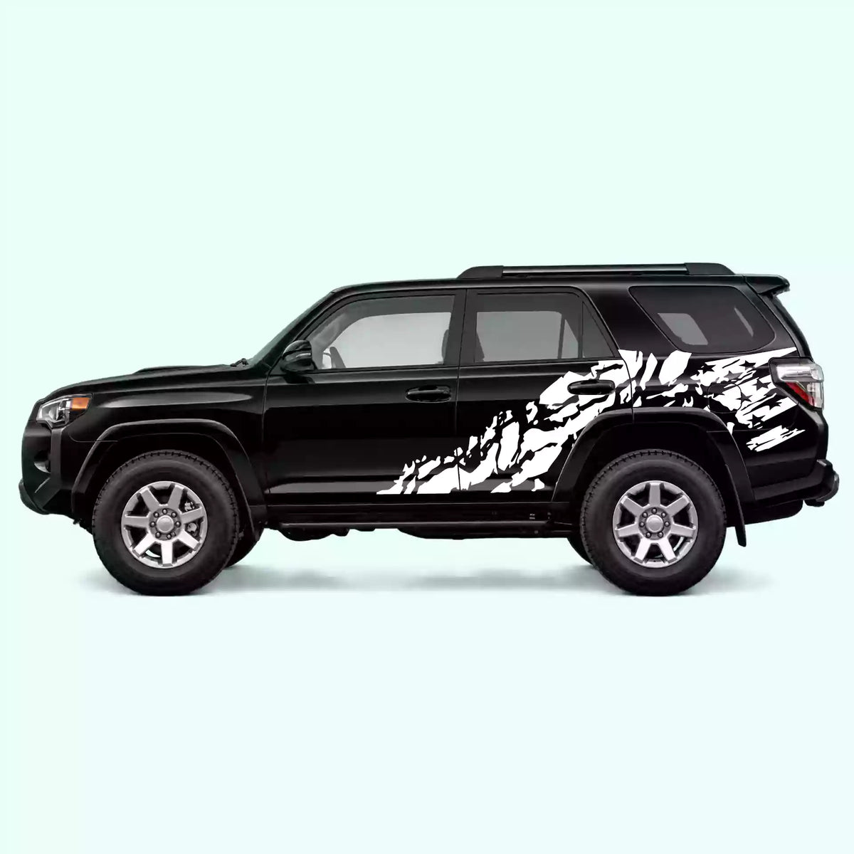2010-2024 Toyota 4Runner US Flag Side Decals Vinyl Graphics Kit white