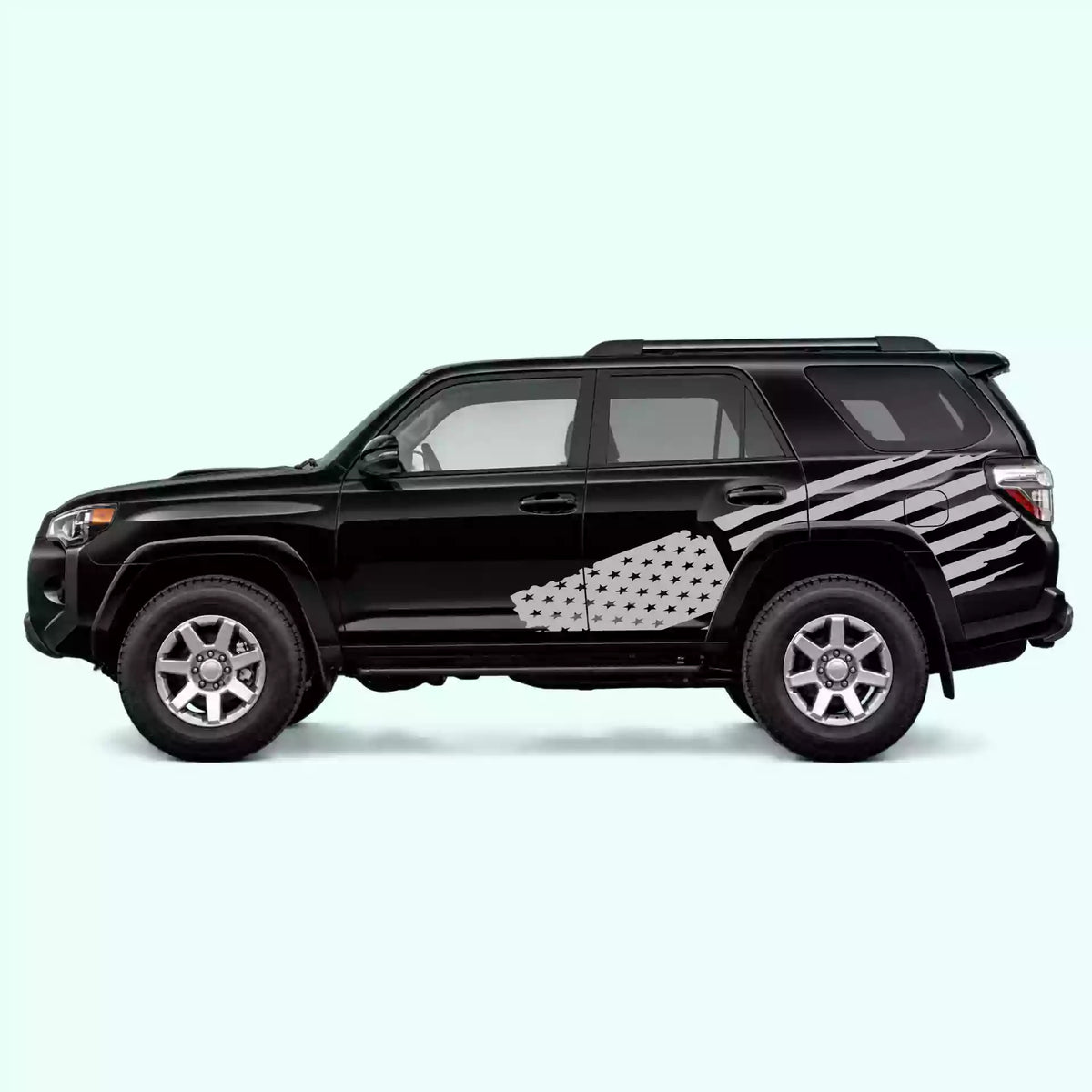 2010-2024 Toyota 4Runner USA Flag Side Decals Vinyl Graphics Kit Gray