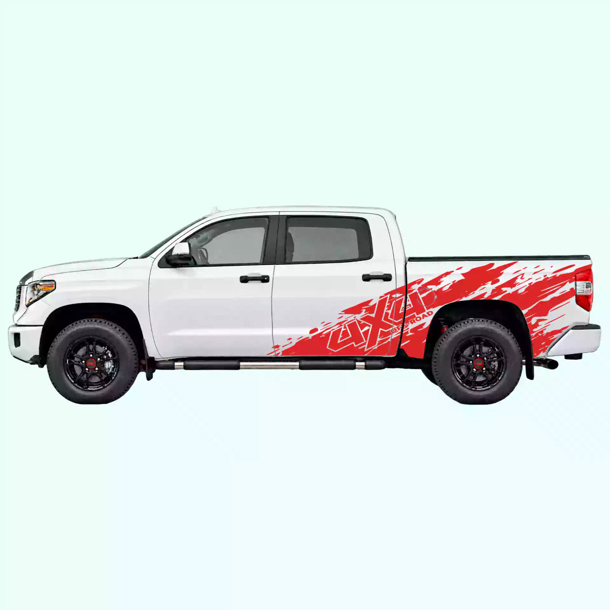 2014-2021 Toyota Tundra 4x4 Mud Splash Side Decals Vinyl Graphics Kit red