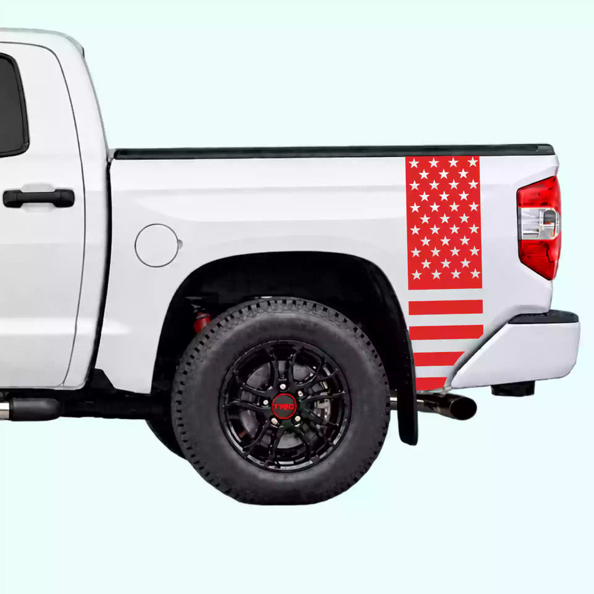 2014-2021 Toyota Tundra American Flag Bed Side Stripes Vinyl Graphics Kit red