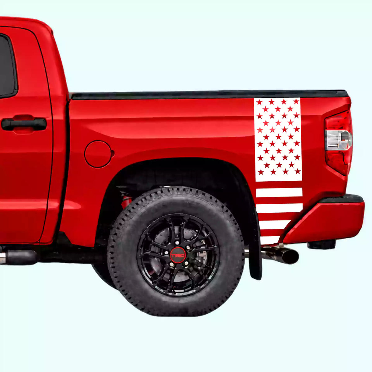 2014-2021 Toyota Tundra American Flag Bed Side Stripes Vinyl Graphics Kit white