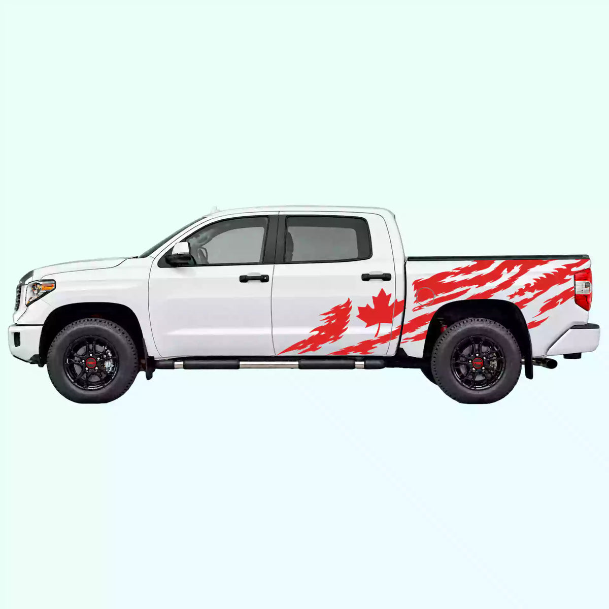2014-2021 Toyota Tundra Canada Flag Side Decals Vinyl Graphics Kit red