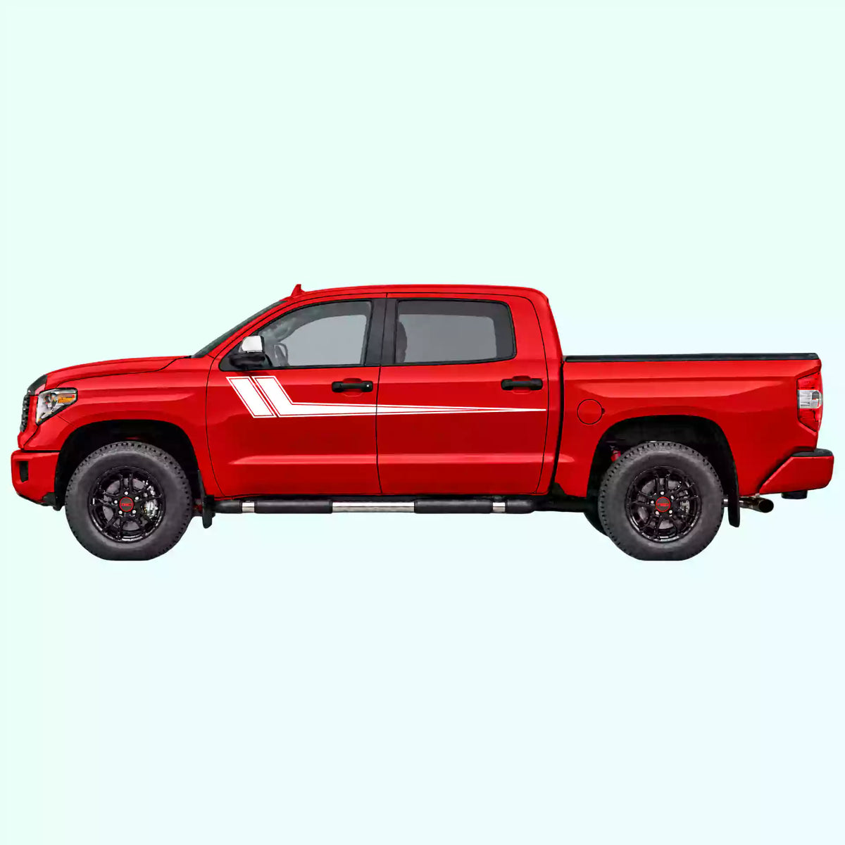 2014-2021 Toyota Tundra Hockey Side Stripes Vinyl Graphics Kit white