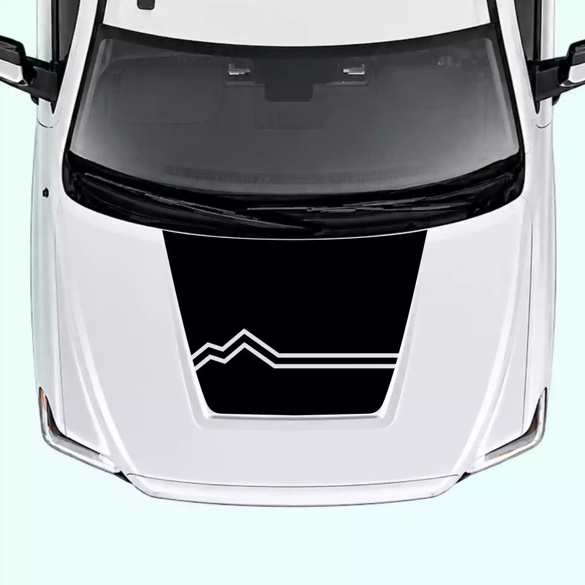 2014-2021 Toyota Tundra Mountain Line Hood Decals Vinyl Graphics Kit black