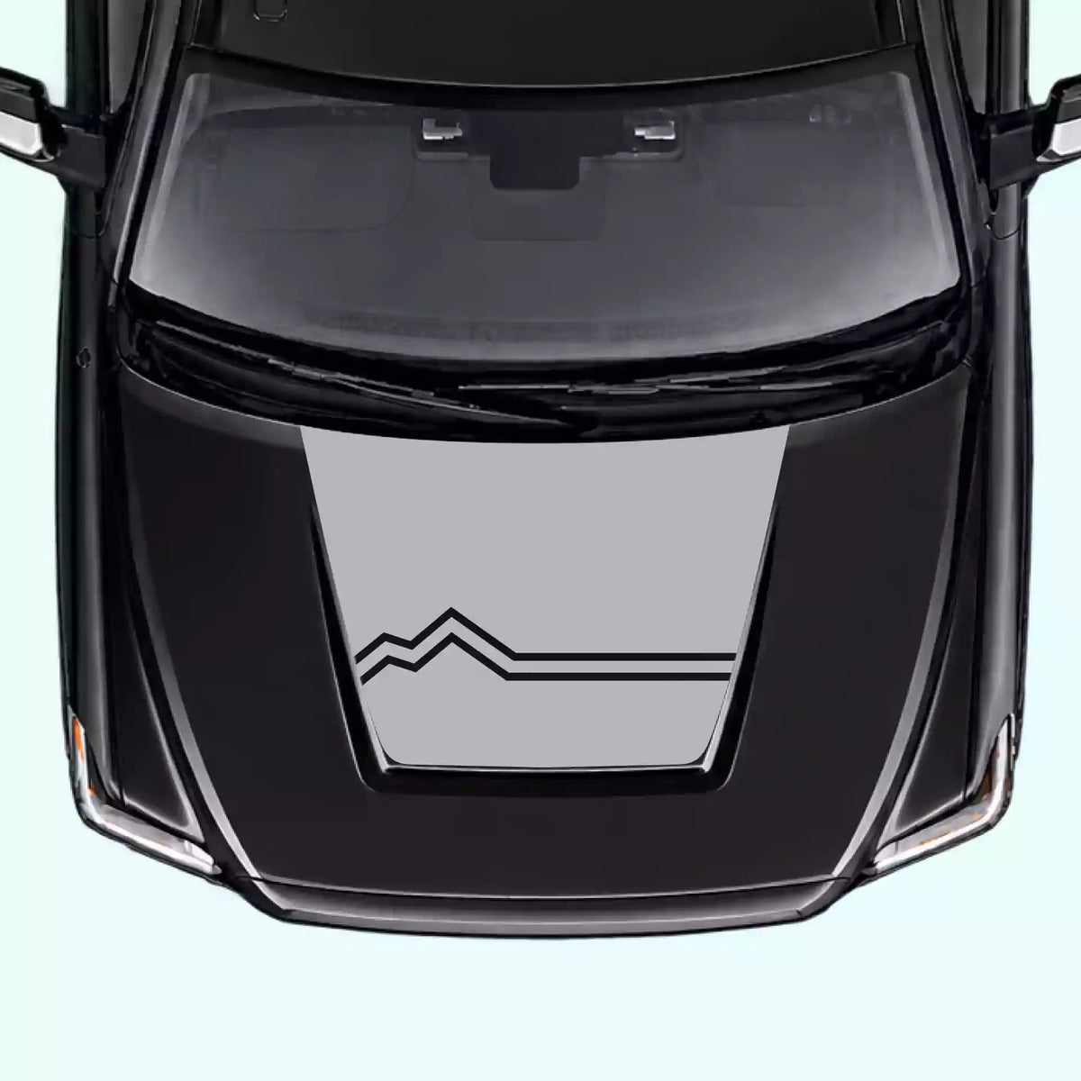 2014-2021 Toyota Tundra Mountain Line Hood Decals Vinyl Graphics Kit gray