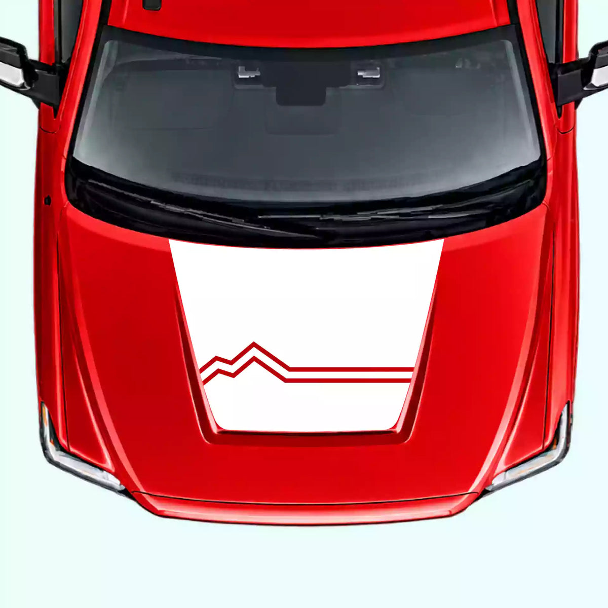 2014-2021 Toyota Tundra Mountain Line Hood Decals Vinyl Graphics Kit white