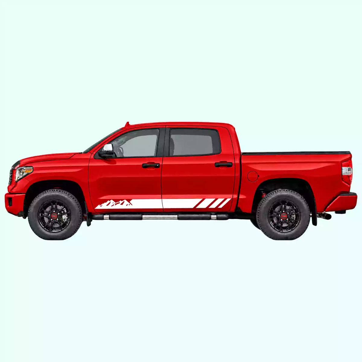2014-2021 Toyota Tundra Mountain Side Stripes Vinyl Graphics Kit white