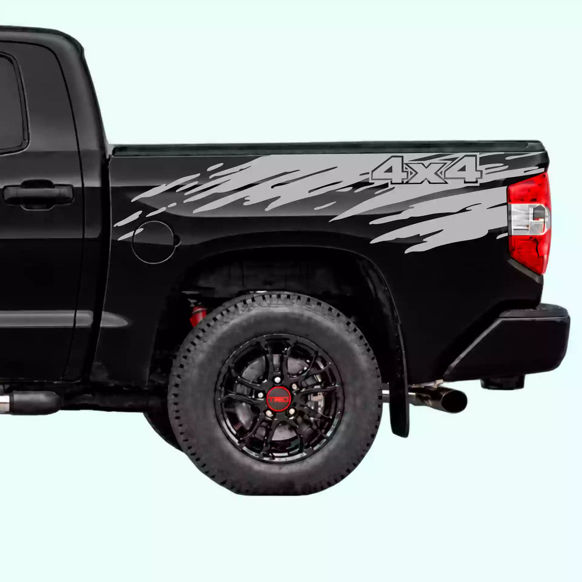 2014-2021 Toyota Tundra Mud Splash 4x4 Bed Decals Vinyl Graphics Kit gray