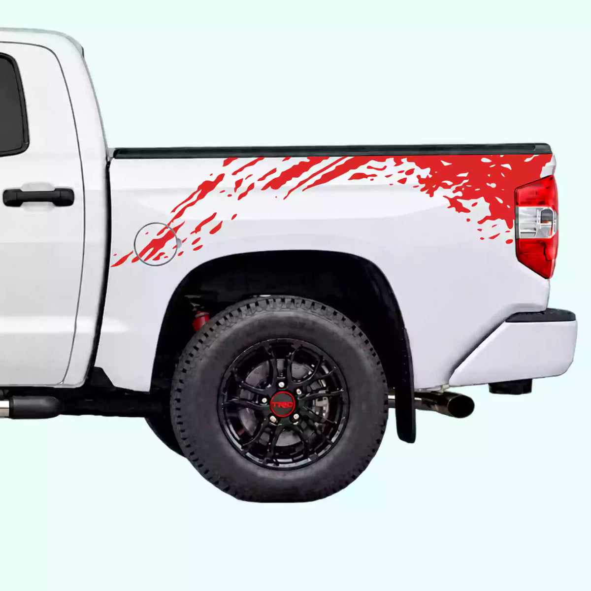 2014-2021 Toyota Tundra Mud Splash Bed Decals Vinyl Graphics Kit red