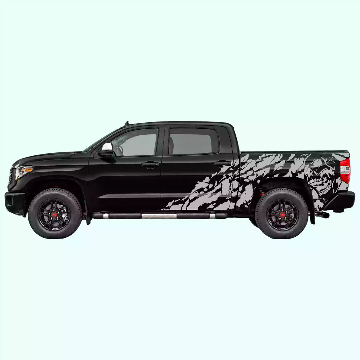 2014-2021 Toyota Tundra Nightmare Side Decals Vinyl Graphics Kit gray