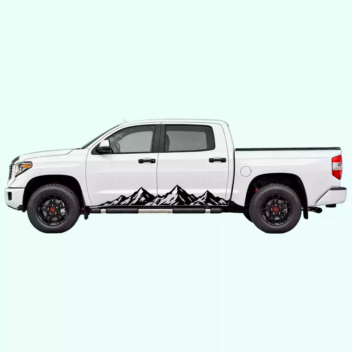 2014-2021 Toyota Tundra Peak Mountain Rocker Stripes Vinyl Graphics Kit black