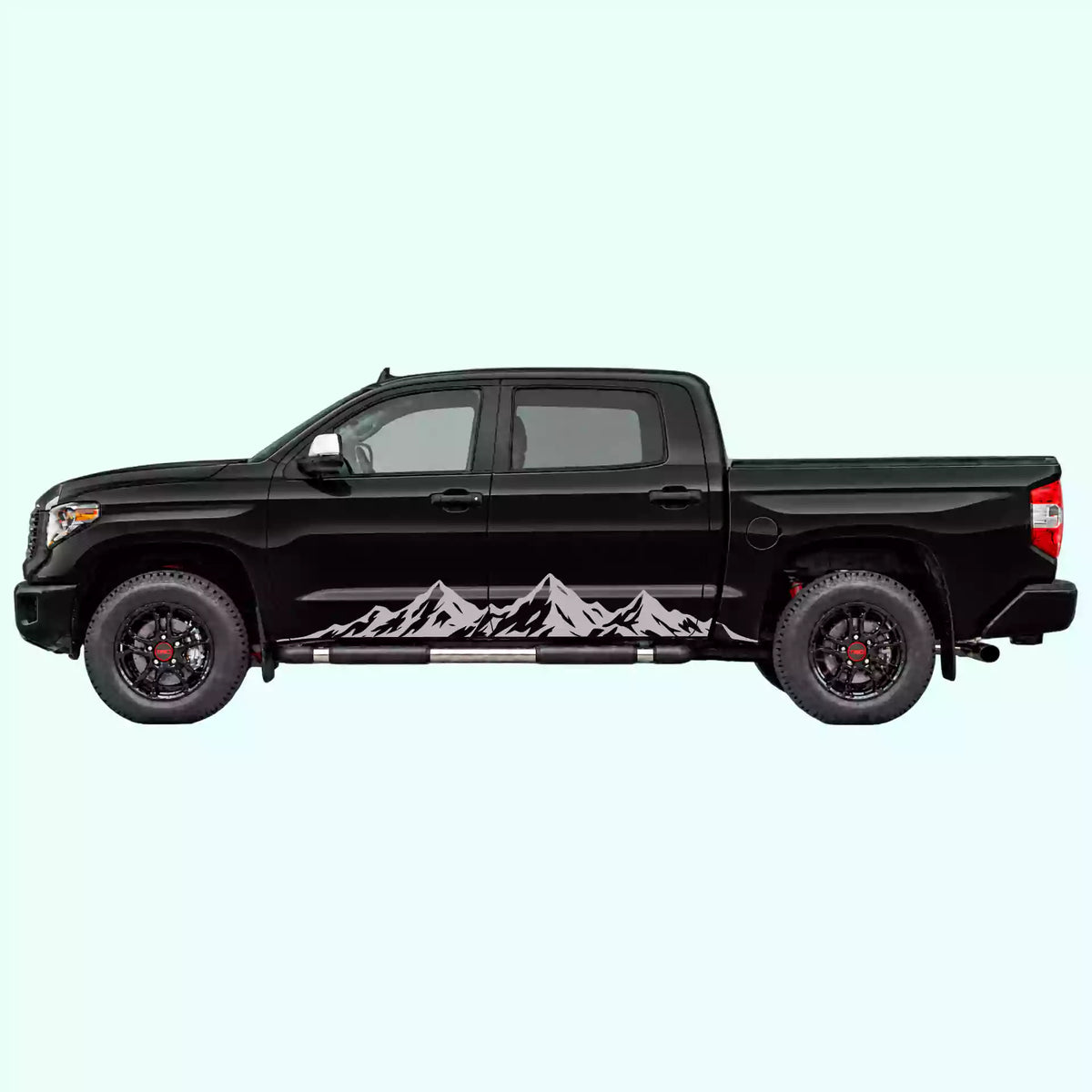 2014-2021 Toyota Tundra Peak Mountain Rocker Stripes Vinyl Graphics Kit gray