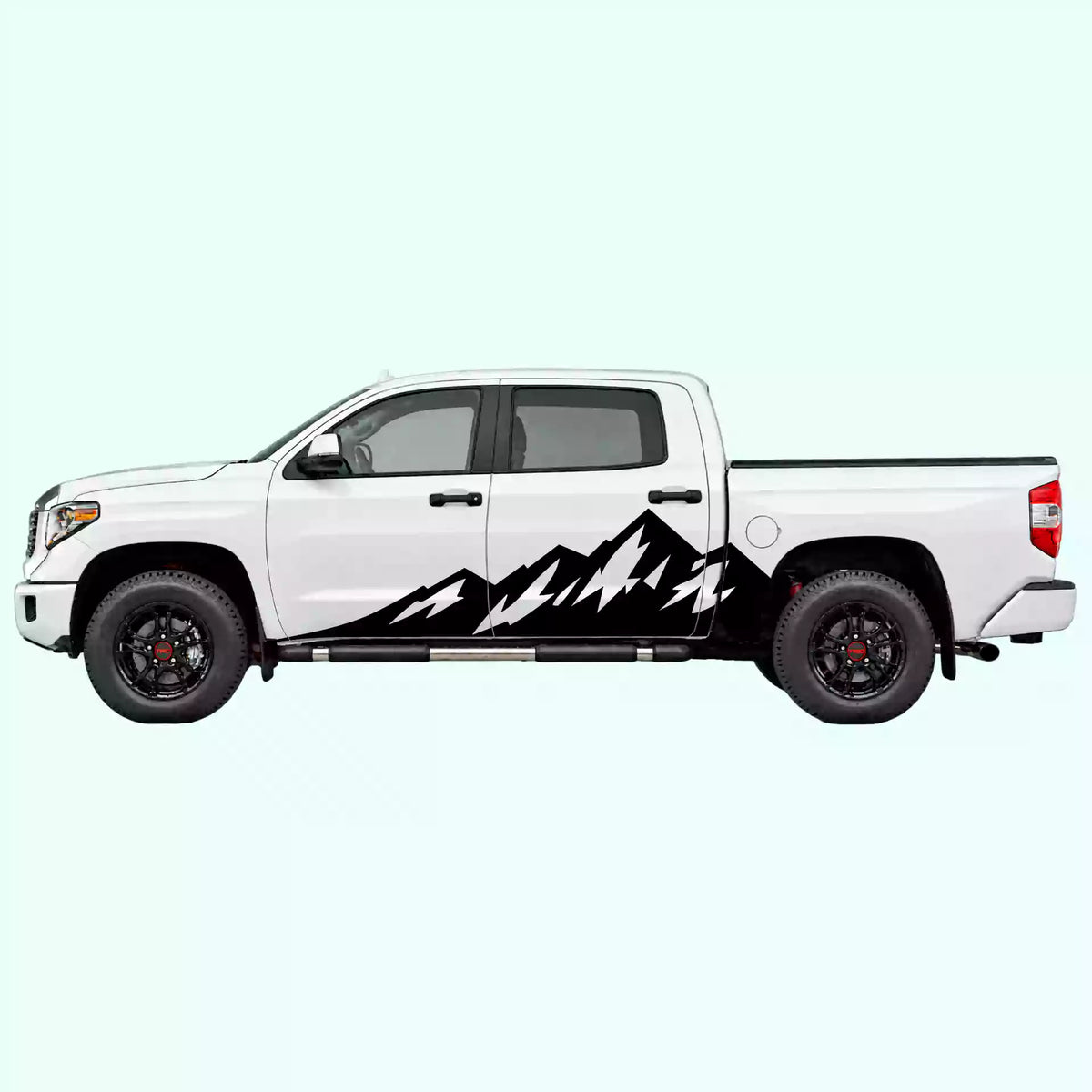 2014-2021 Toyota Tundra Peak Mountain Side Decals Vinyl Graphics Kit BLACK