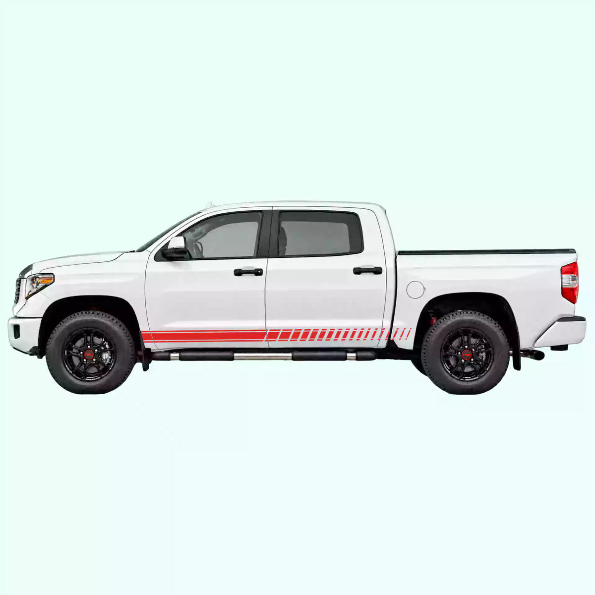 2014-2021 Toyota Tundra Pin Stripes Rocker Vinyl Graphics Kit red