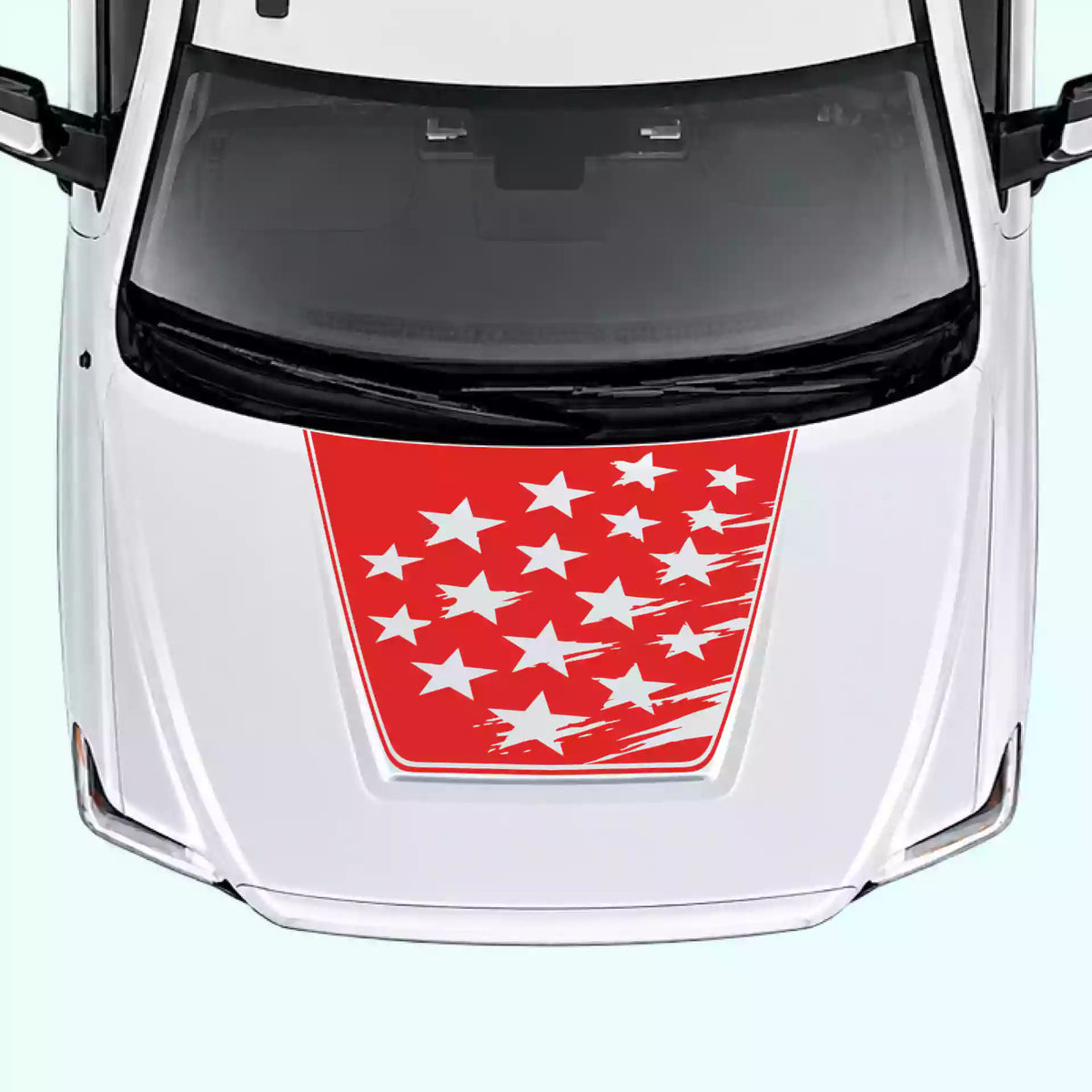 2014-2021 Toyota Tundra Shattered American Flag Hood Decal Vinyl Graphics Kit red