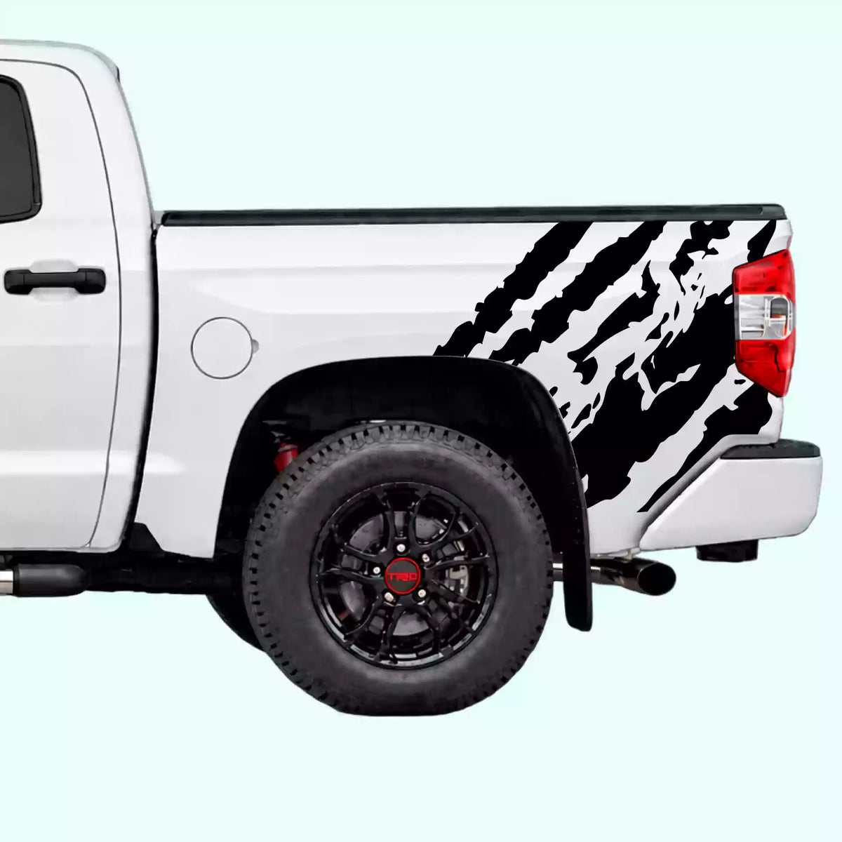 2014-2021 Toyota Tundra Shred Bed Side Decals Vinyl Graphics Kit black