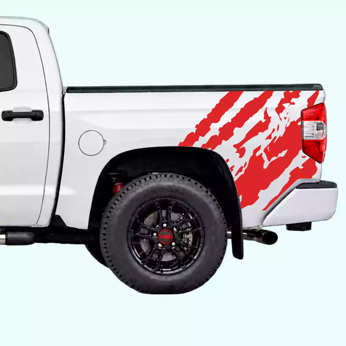 2014-2021 Toyota Tundra Shred Bed Side Decals Vinyl Graphics Kit red