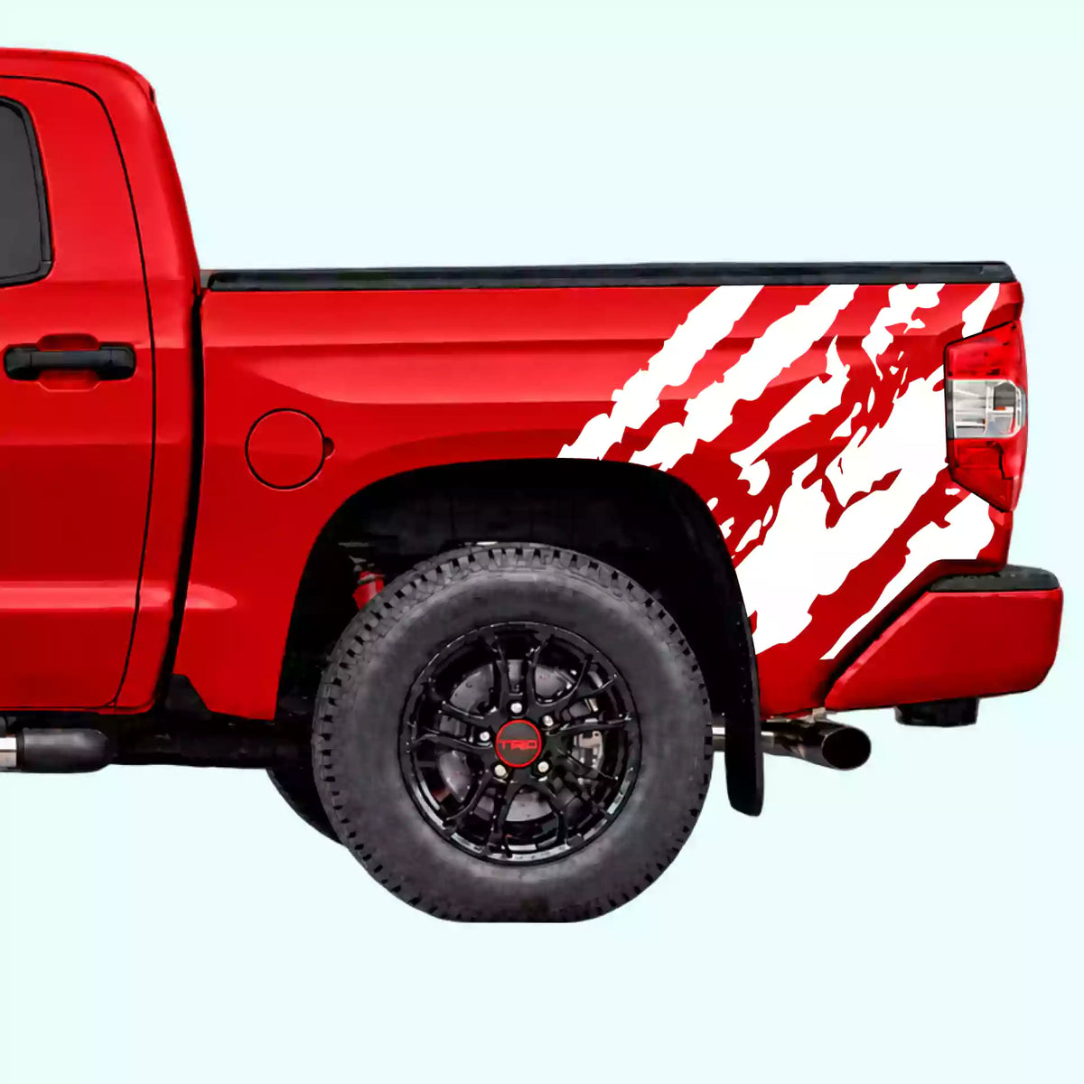 2014-2021 Toyota Tundra Shred Bed Side Decals Vinyl Graphics Kit white