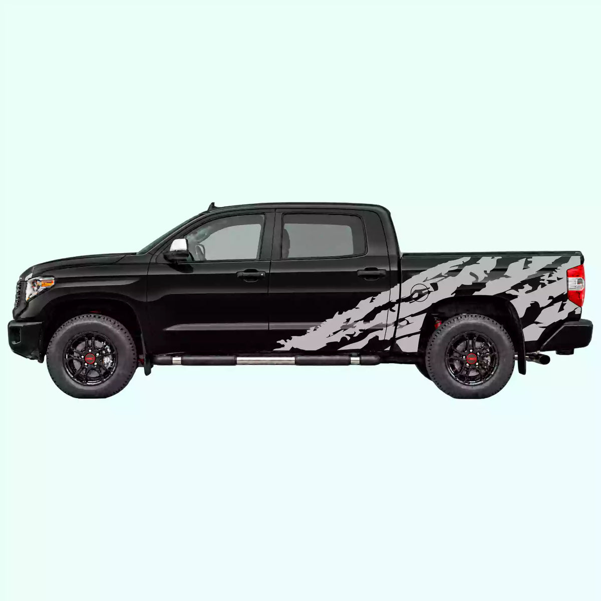 2014-2021 Toyota Tundra Shred Side Decals Vinyl Graphics Kit gray