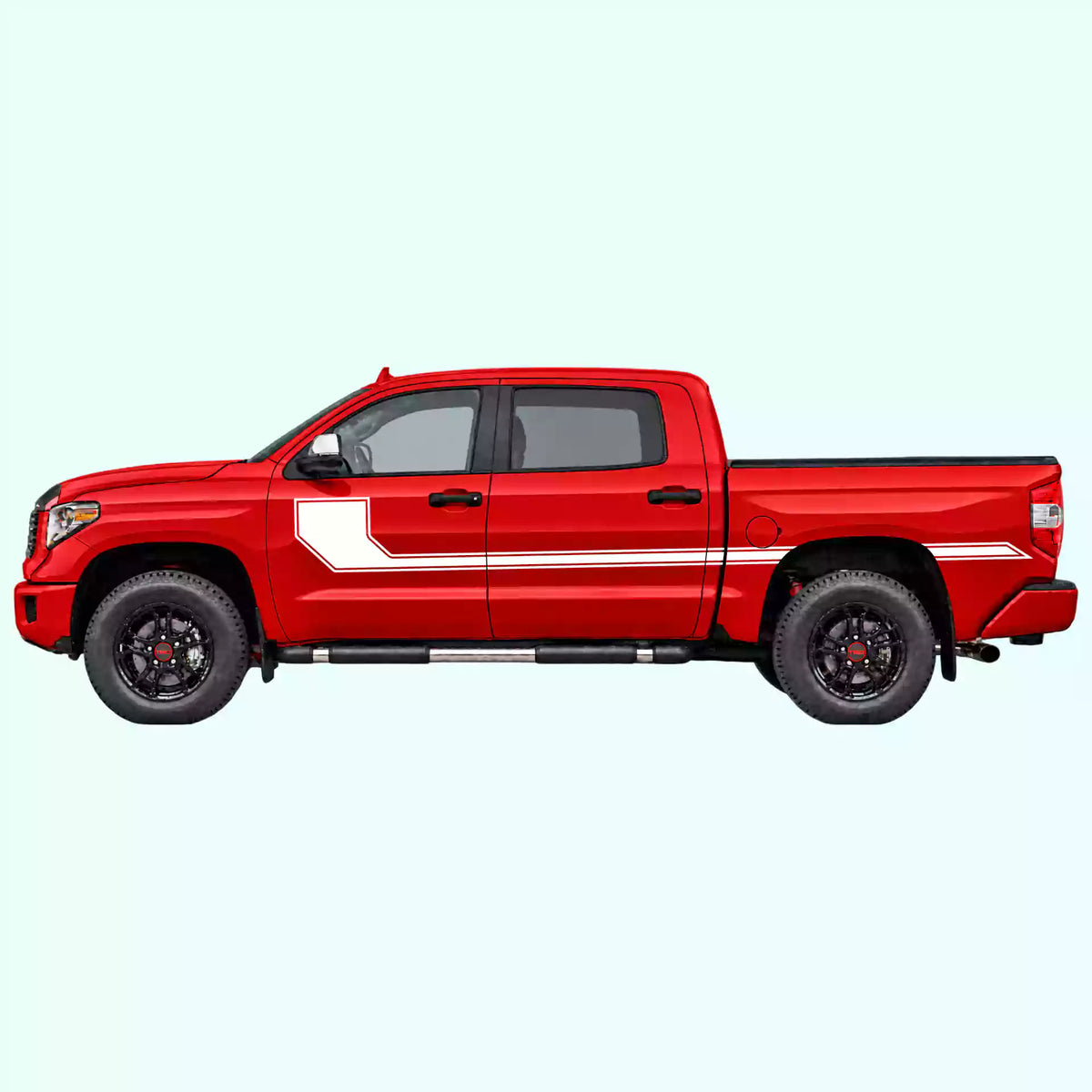 2014-2021 Toyota Tundra Side Line Stripes Vinyl Graphics Kit white