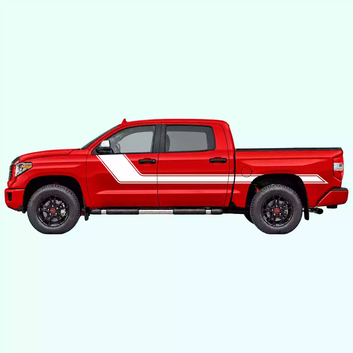 2014-2021 Toyota Tundra Side Rally Stripes Vinyl Graphics Kit white