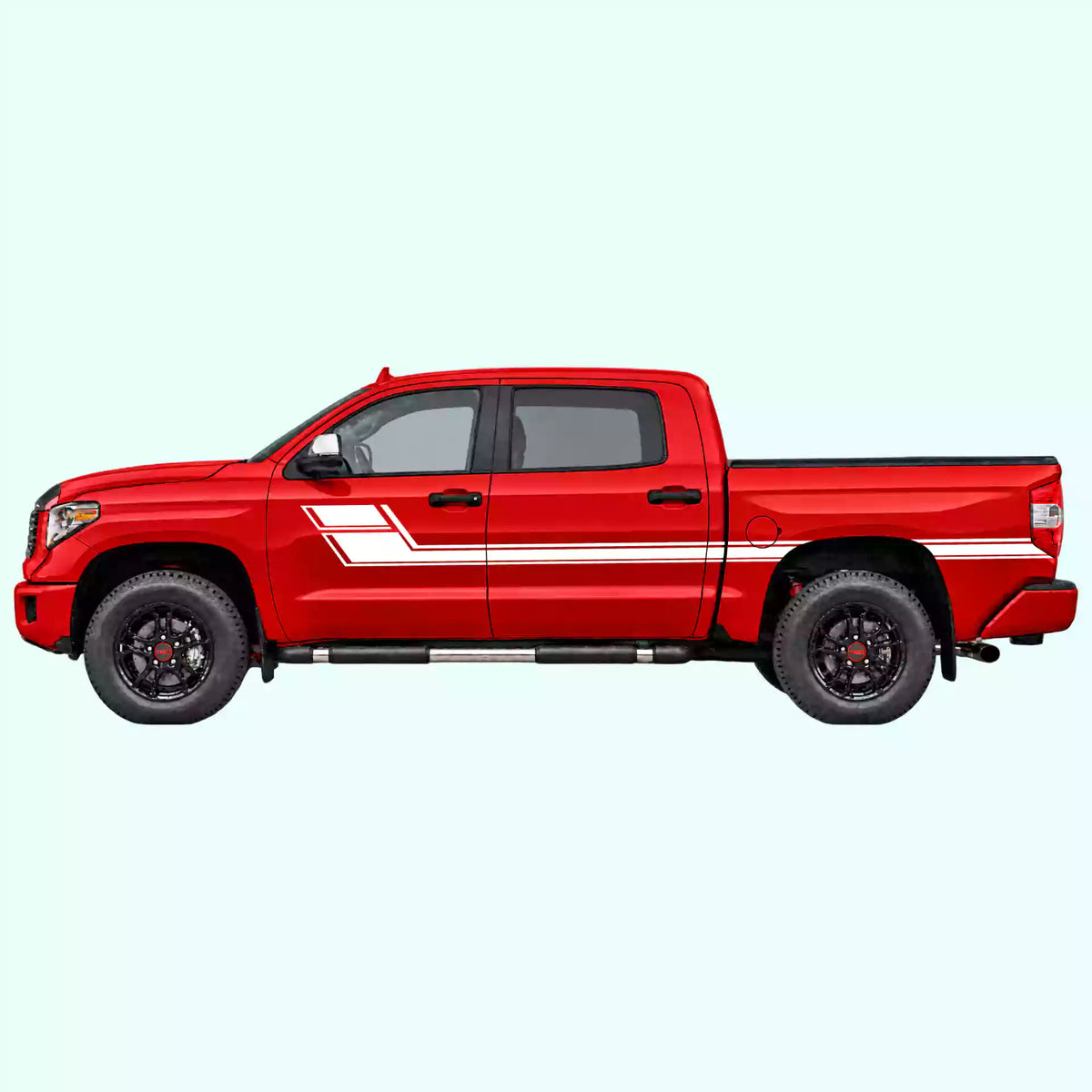 2014-2021 Toyota Tundra Side Stripes Vinyl Graphics Kit white