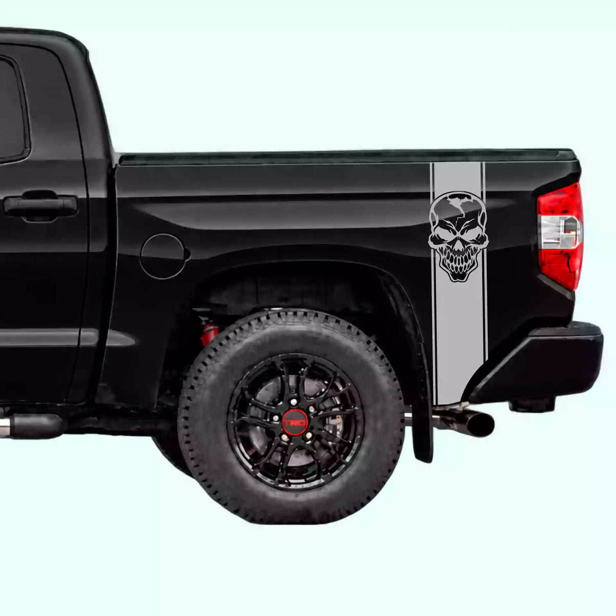 2014-2021 Toyota Tundra Skull Bed Stripes Vinyl Graphics Kit gray