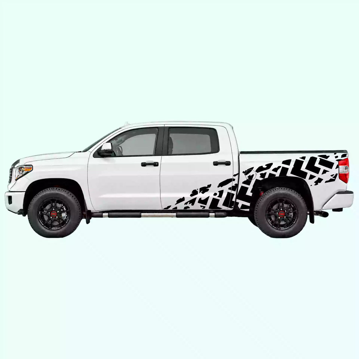 2014-2021 Toyota Tundra Tire Tracks Side Decals Vinyl Graphics Kit black
