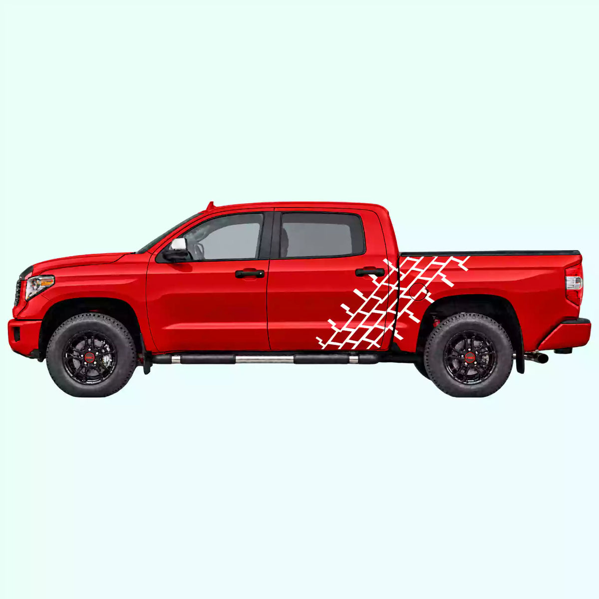 2014-2021 Toyota Tundra Tire Tread Side Decals Vinyl Graphics Kit white