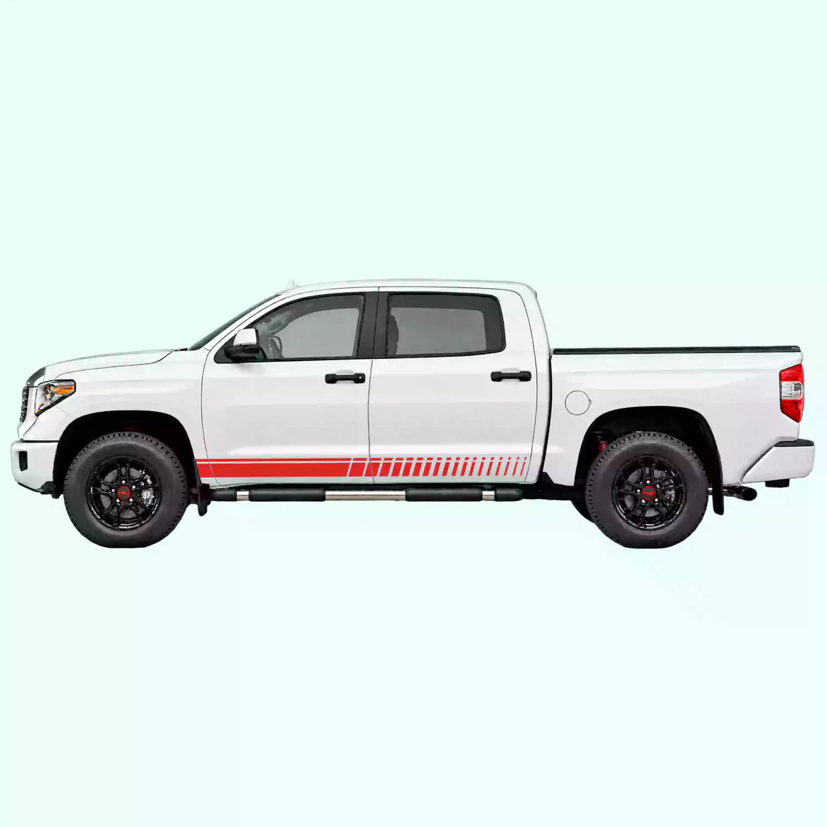 2014-2021 Toyota Tundra Top Pin Stripe Rocker Vinyl Graphics Kit red