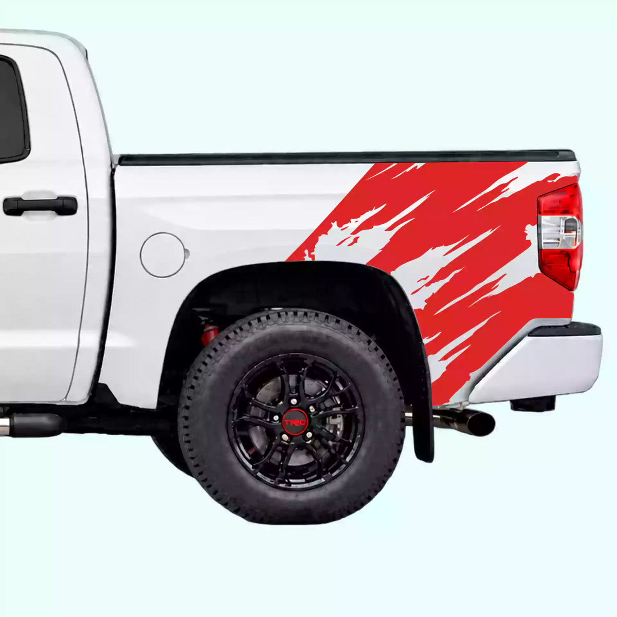 2014-2021 Toyota Tundra Torn Bed Decals Vinyl Graphics Kit red