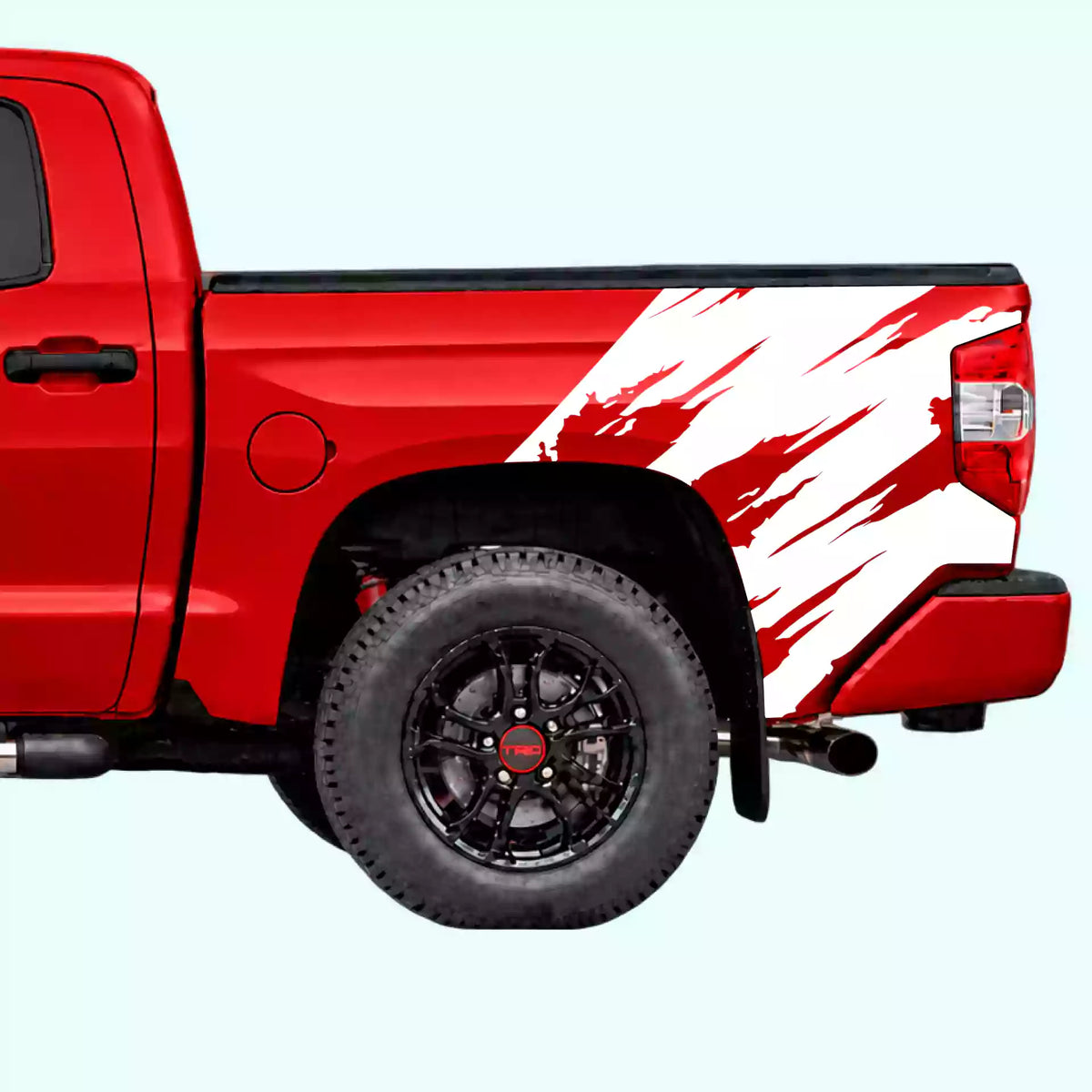 2014-2021 Toyota Tundra Torn Bed Decals Vinyl Graphics Kit white