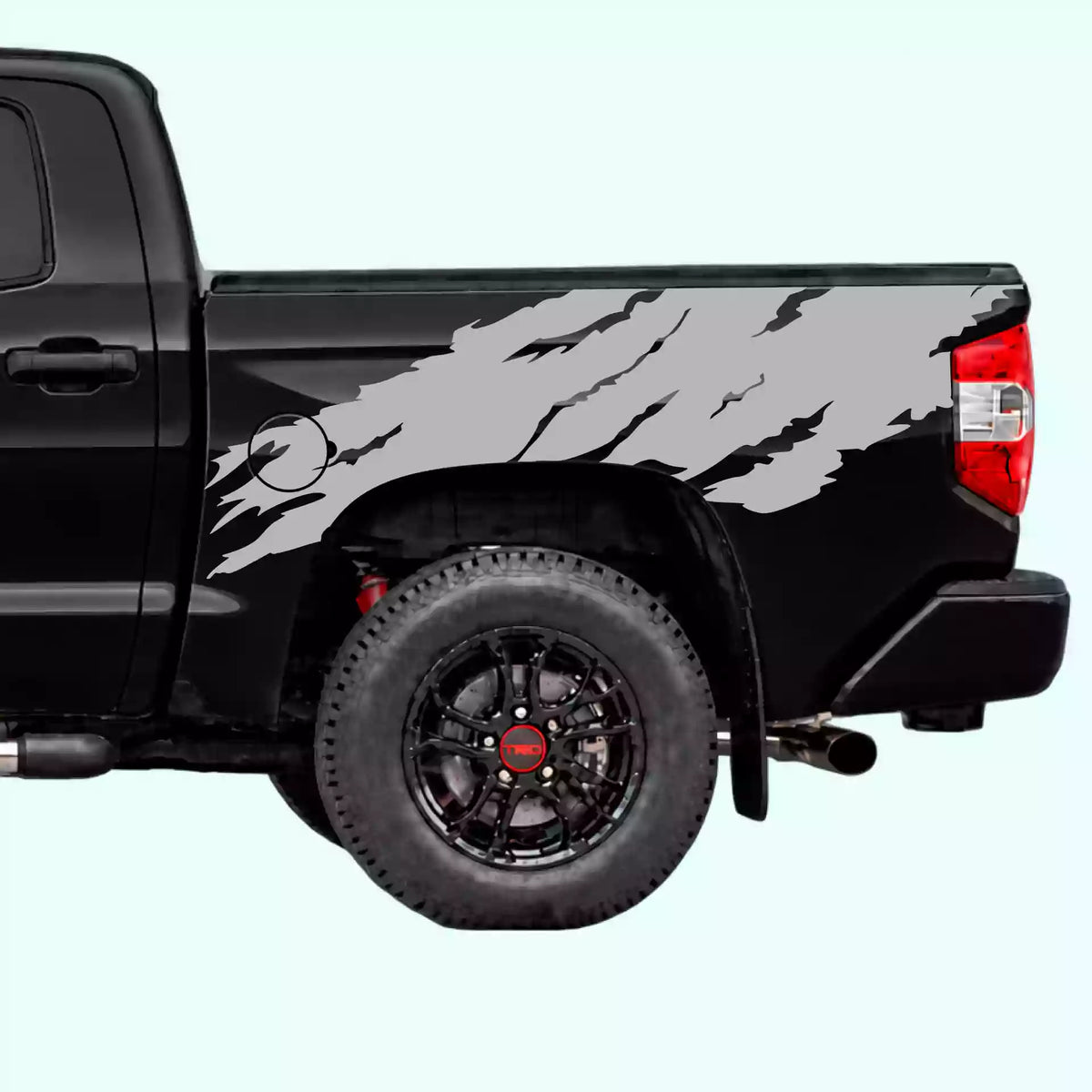 2014-2021 Toyota Tundra Torn Off Road Bed Decals Vinyl Graphics Kit gray