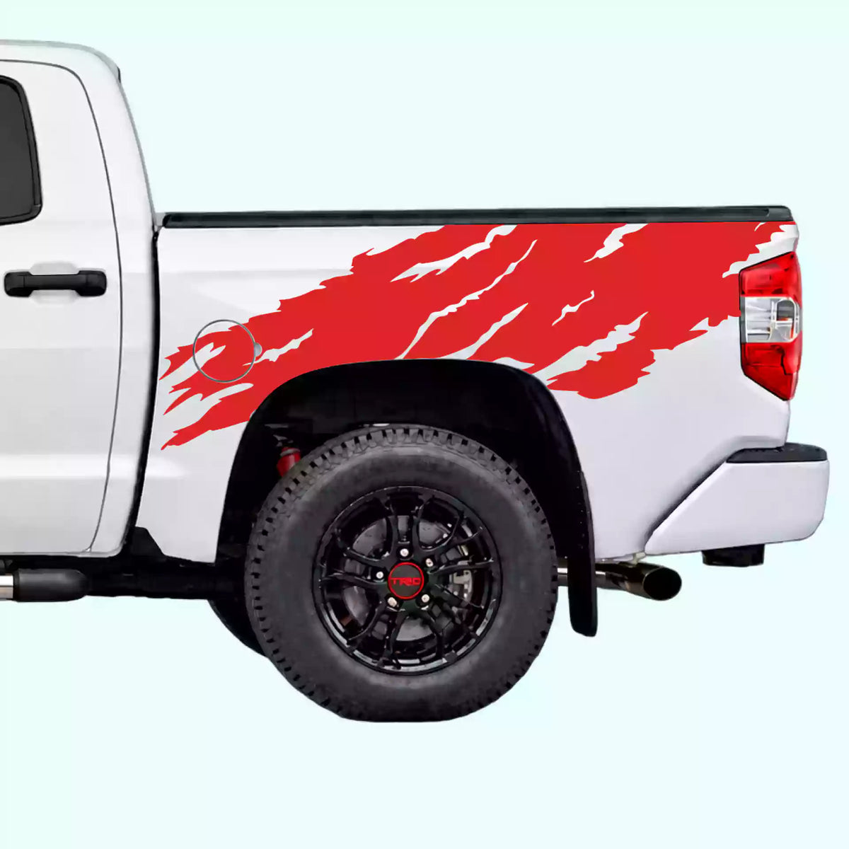 2014-2021 Toyota Tundra Torn Off Road Bed Decals Vinyl Graphics Kit red