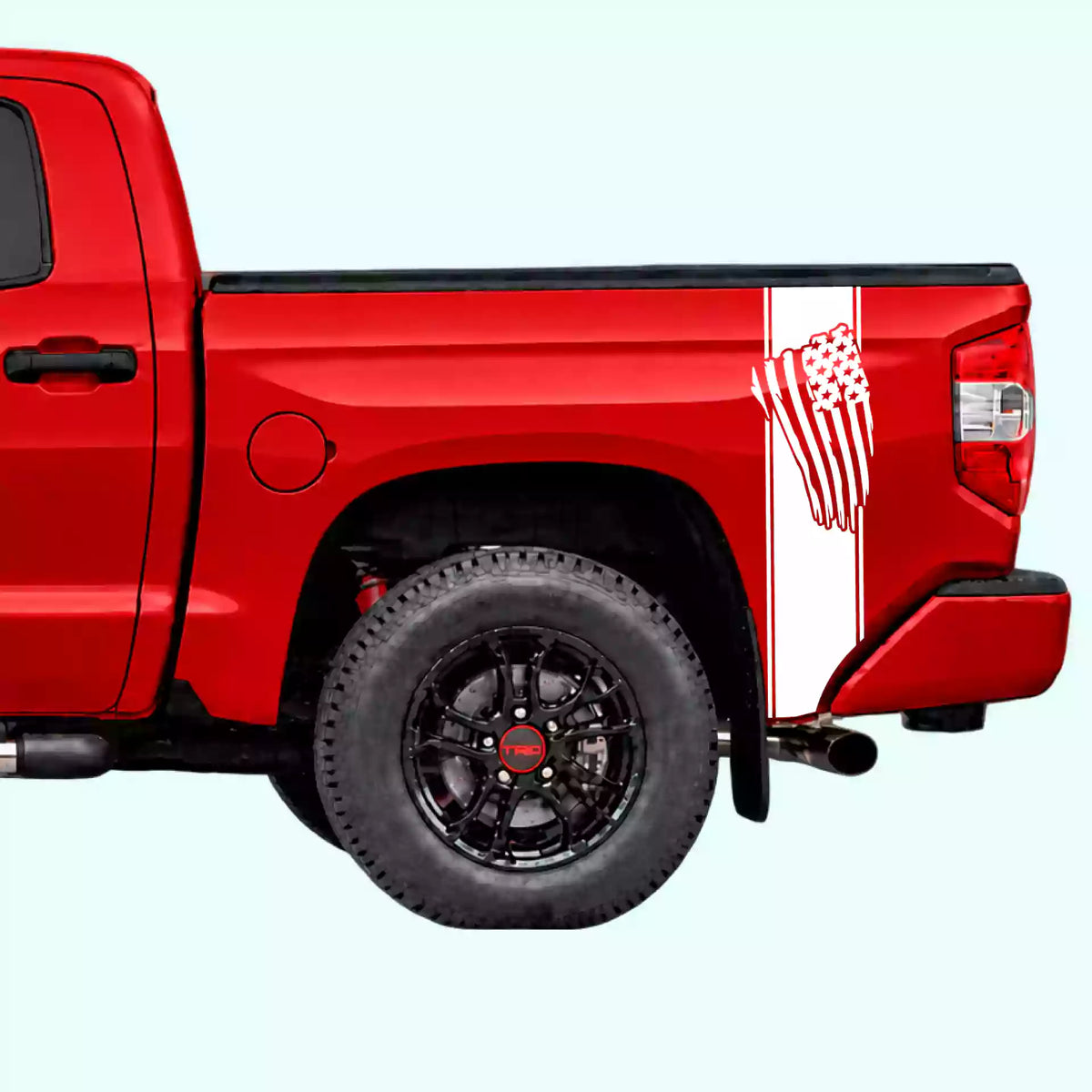 2014-2021 Toyota Tundra USA Flag Bed Decals Vinyl Graphics Kit white