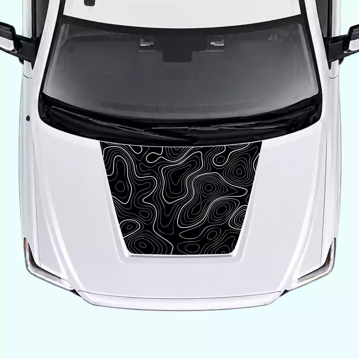 2014-2021 Toyota Tundra Topographic Hood Decal Vinyl Graphics Kit black