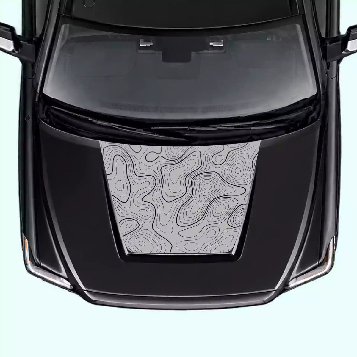 2014-2021 Toyota Tundra Topographic Hood Decal Vinyl Graphics Kit gray