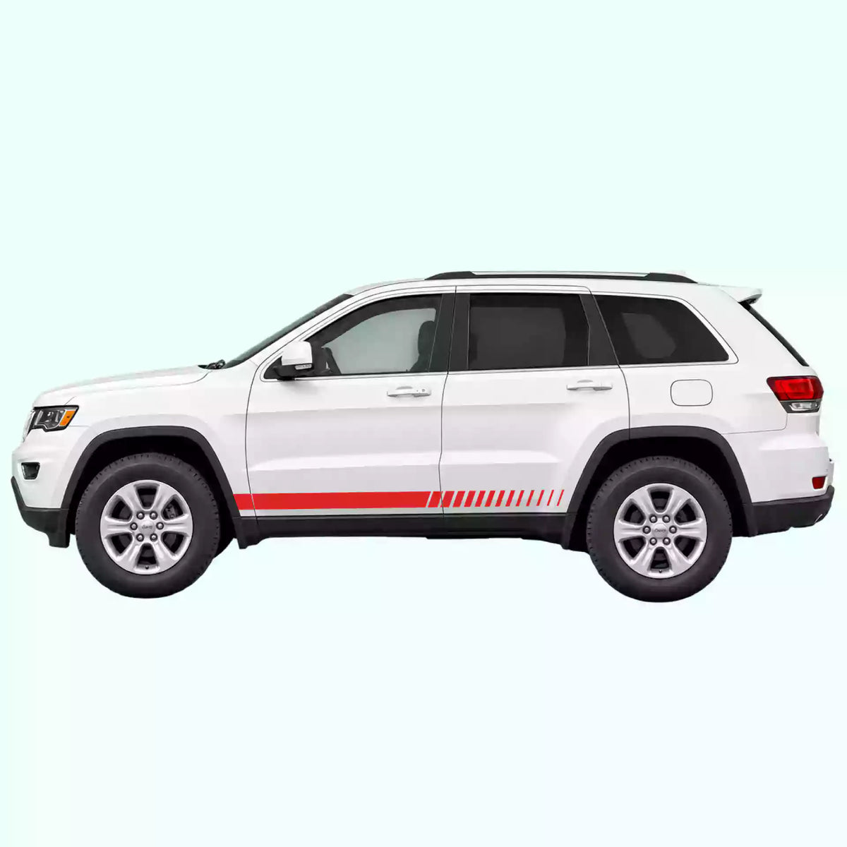 2014-2022 Jeep Grand Cherokee Lower Side Stripes Vinyl Graphics Kit Red