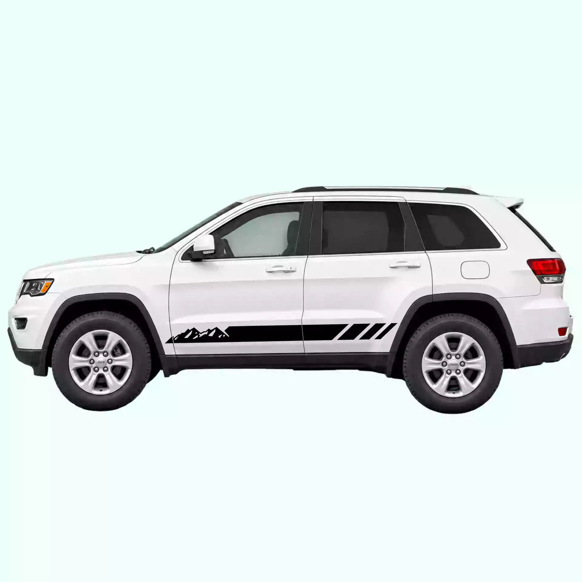 2014-2022 Jeep Grand Cherokee Mountain Side Stripes Vinyl Graphics Kit