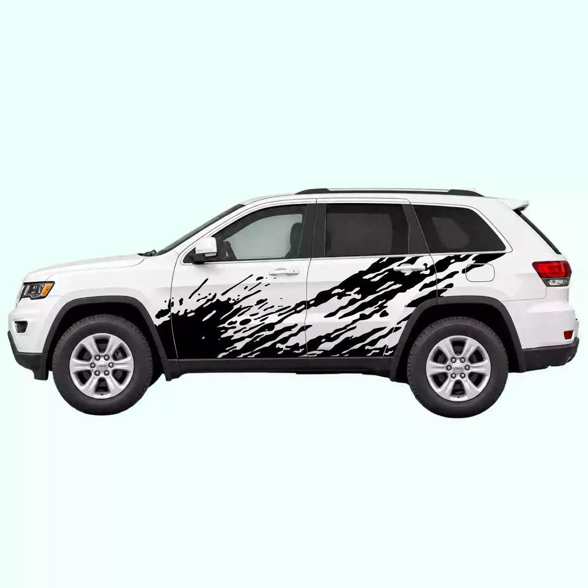 2014-2022 Jeep Grand Cherokee Mud Splash Side Decals Vinyl Graphics Kit Black