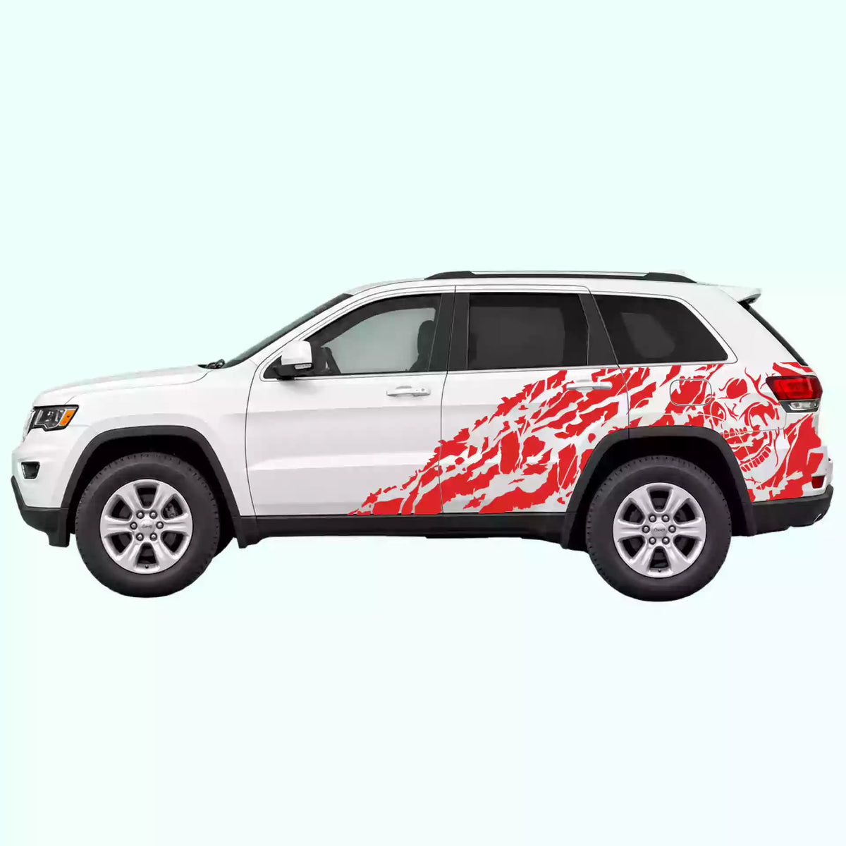 2014-2022 Jeep Grand Cherokee Nightmare Side Decals Vinyl Graphics Kit Red