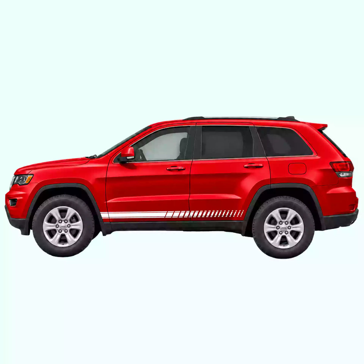 2014-2022 Jeep Grand Cherokee Pin Stripes Rocker Vinyl Graphics Kit White