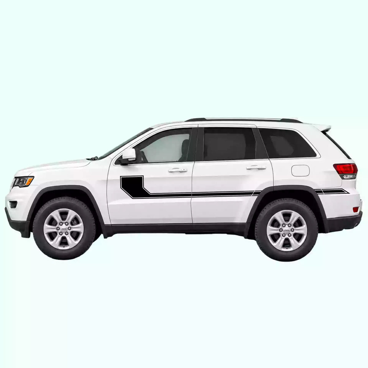 2014-2022 Jeep Grand Cherokee Side Line Stripes Vinyl Graphics Kit Black