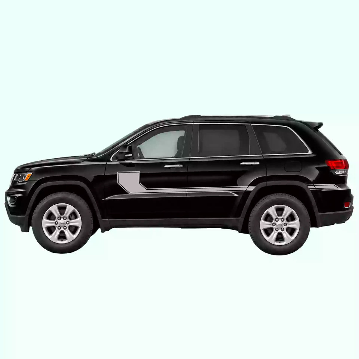 2014-2022 Jeep Grand Cherokee Side Line Stripes Vinyl Graphics Kit Gray